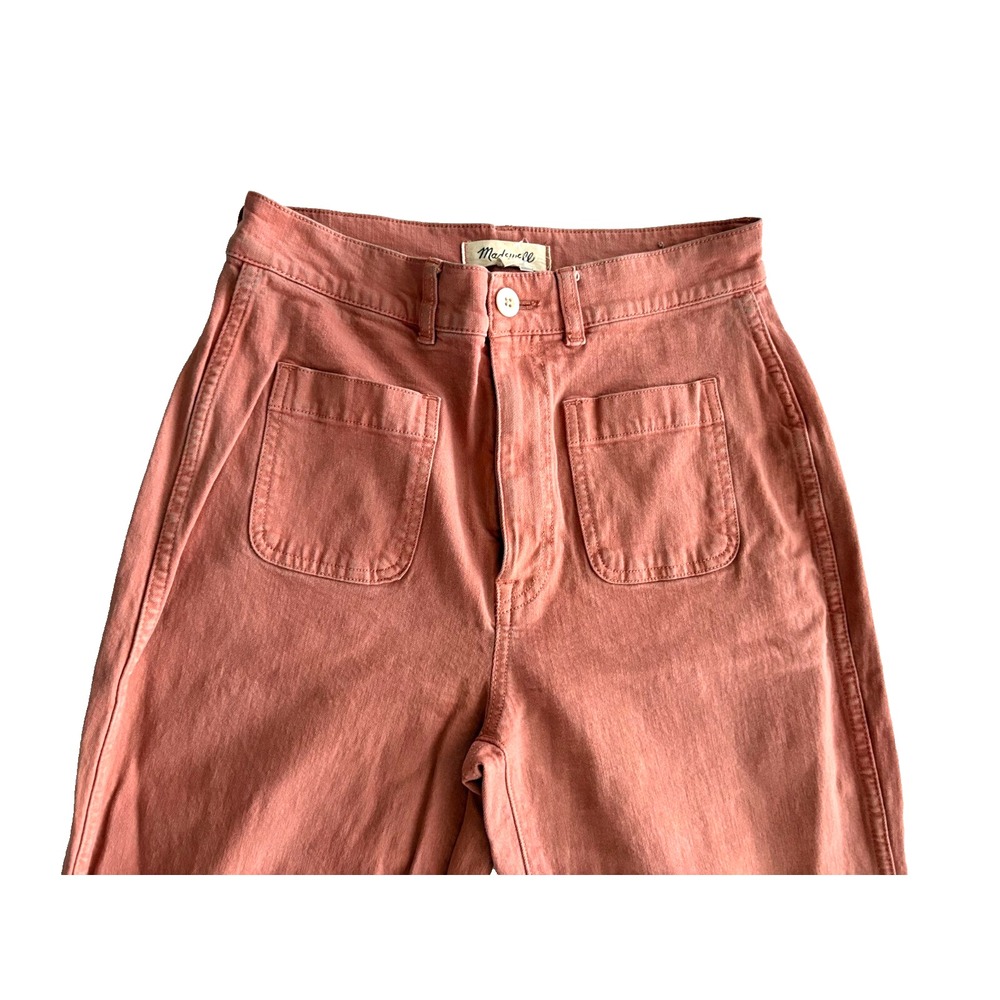 Madewell Jeans Women Sz: 27 Salmon Color Straight High Rise Front Patch Pockets
